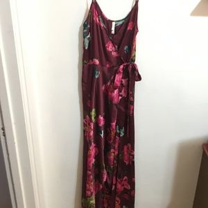 Floral Silk Faux Wrap Dress